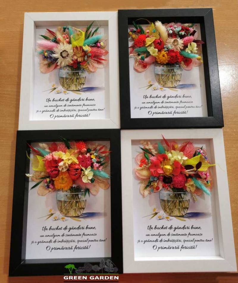 TABLOU PERSONALIZAT CU FLORI USCATE ȘI FLORI STABILIZATE